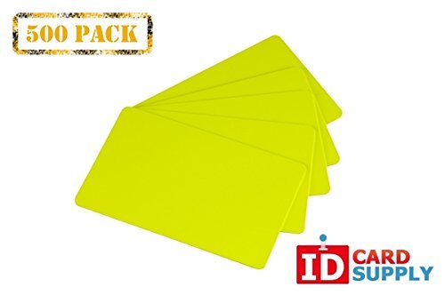 Pack of 500 Yellow CR80 PVC Cards | 30 mil by easyIDea