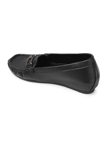 Image of Carlton London Women Comfortable and Stylish Flat Square Toe Slip On Fashion Loafer Shoes for Daily,Office, Casual and Formal Use