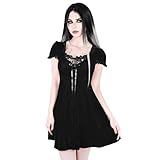 - Ausschnitt: Bubikragen Killstar Samt Babydoll Kleid - Heather XL