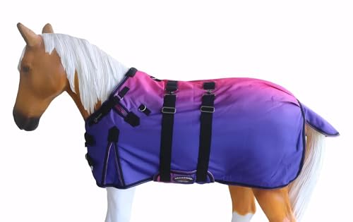 Image of CHALLENGER 1200D Foal Winter Blanket Miniature Pony Donkey Bellyband Turquoise Rustic