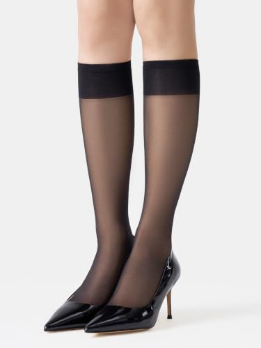 Image of MOOCHI Women's Sheer Knee High Stockings 6 Pairs 20 Denier Nylon Socks