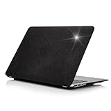 Funut Compatible with MacBook Air 11 Inch Case 2012-2015 Model (A1465/A1370), Leather Hard PC Case Slim MacBook Air 11 Protective Case Cover for MacBook Air 11.6 inch, Shiny Black
