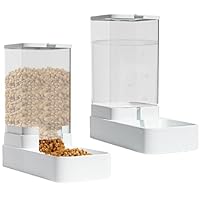 2 Stück Katzenfutter Spender - Automatischer Trockenfutter & Wasserspender