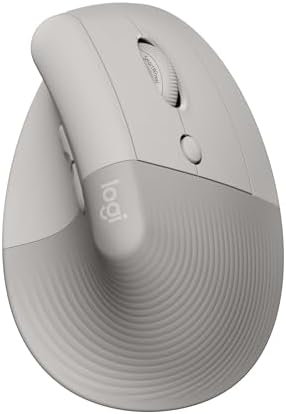 Logitech Lift Vertical Ergonomic Mouse, Wireless, Bluetooth or Logi Bolt USB Receiver, Quiet clicks, 4 Buttons, Compatible with Windows/macOS/iPadOS, Laptop, PC - Sand