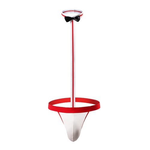 Sexy Mankini Briefs with Bowtie Suspender Swimsuit Swimwear Thong Underwear Romantic Gifts for Men White