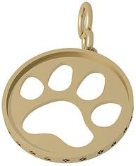 Bark Avenue Jewelers- Cut Out Paw Print Pendant 14 Karat Yellow Gold- Small