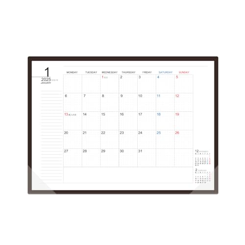 2025年カレンダー カレンダーパッド カレンダー 新年 令和7年 文房具 事務用品 便利 スケジュール メモ 会社員 大学生 サラリーマン 主婦 出張 会議 ギフト 母の日 父の日 記念品 お祝い 贈り物 卒業式 転職 (ブラウン)