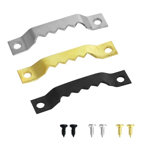Image of 75 Pcs Sawtooth Picture Hangers with 150 Pcs Screws,Picture Hanging Hooks,Picture Hanging Kit for Picture Frame Hangers Artworks Paintings Home Decoration(Black,Gold,Silver)
