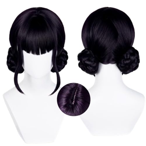 COSPLAZA Women Hunters Dark Purple Zoey Wig Short 2 Braided Mixed Pop Stars Cosplay Wigs
