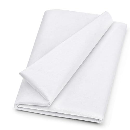 Wamkon 100 x 200 cm breit Bügelvlies Weiß aufbügelbare Vlies Einlagestoff in mittlerer Stärke (50g/m) Fusible Interfacing zum Nähen Quilten Basteln Schneidern