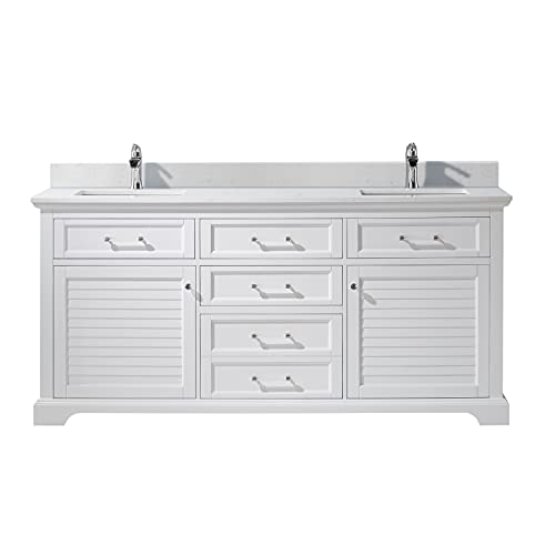 Vinnova 783072-WH-WS-NM Lorna Bathroom Vanity, White Finish