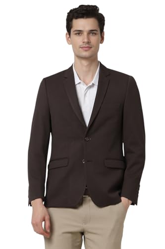 Image of Peter England Textured Knit Single-Breasted Blazers