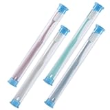 Angoily 4 Stück Tragbare Zahnbürsten für Erwachsene mit Pp Material und Tiefenreinigender Funktion für Reisen und Schutz Des Zahnschmelzes