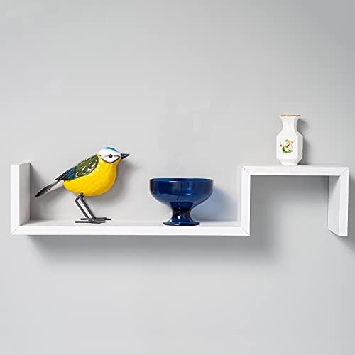 Gatton Design Floating Shelves | White | Wall Mounted S Shape Design | Shelves for Wall | Wall Shelves for Bedroom, Living Room, Bathroom & Kitchen | Floating Shelf | Preassembled Decor Wall Shelf