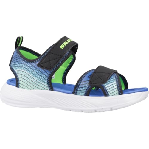 Skechers Bambino Microspec-Splash Sandali In Nero/Lime, Taglia 31 - 5