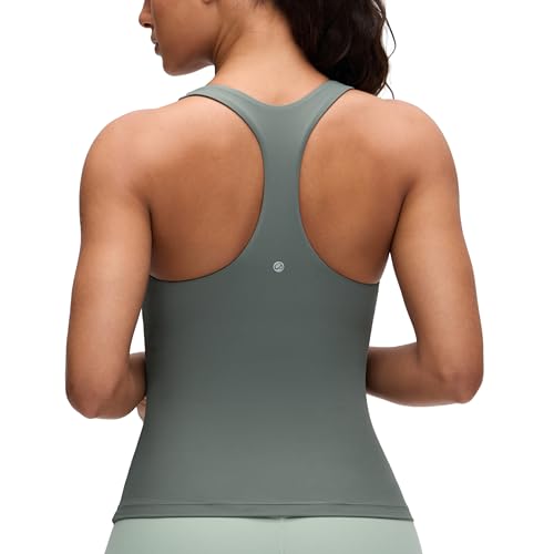 CRZ YOGA Butterluxe Workout Tank Tops for Women Built in Bras Padded - Racerback Athletic Spandex Yoga Camisole
