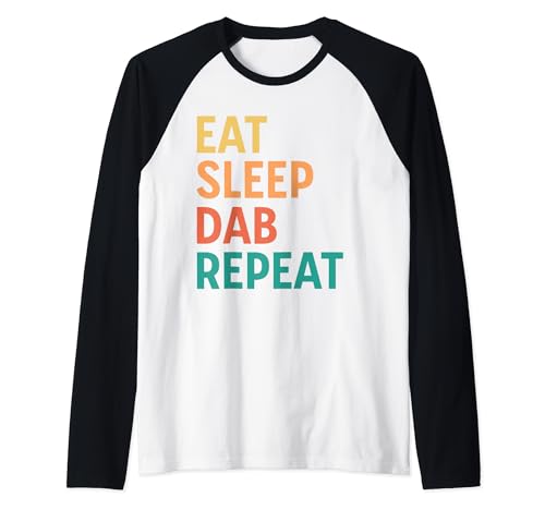 Eat Sleep Dab Repeat Retro Dabbing Camiseta Manga Raglan