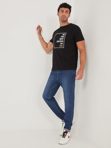 Image of KOTTY Men Mid Rise Solid Straight Fit /Skinny Fit /Relaxed Fit Comfortable and Strechable Stylish Looking Jeans
