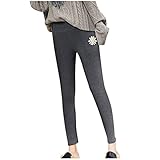 Warme Thermo Leggings Damen Verdicken mit Plüsch Gefüttert Slim Pants High Waist Fleece Sportleggins Thermoleggings Winter Warme Jogginghose Gefüttert Grosse Grössen Elastische Fleece Hose ML509