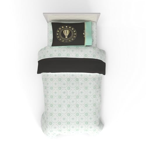 Image of Collectibles Wicked Elphaba and Glinda Bedding 4 Piece Super Soft Reversible Comforter and Sheet Set, Twin, (Officially Licensed Product) By Franco
