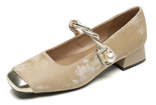 Womens Mary Jane Shoes Pumps Low Heels Closed Square Toe Slip On Chunky Heel Comfortable Work Daily Office Dress Shoes 2025