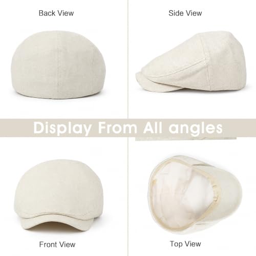 Image of 3Pcs Men's Newsboy Caps Cotton Cooling Hat Adjustable Flat Cap for Men