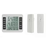 EaseSunny Kabelloses digitales Alarm-Thermometer mit 1–2 Fernbedienungssensoren, LCD-Kühlschrank, Innen- und Außenbereich, Temperaturüberwachung, hohe niedrige Warnung, 100 m Reichweite