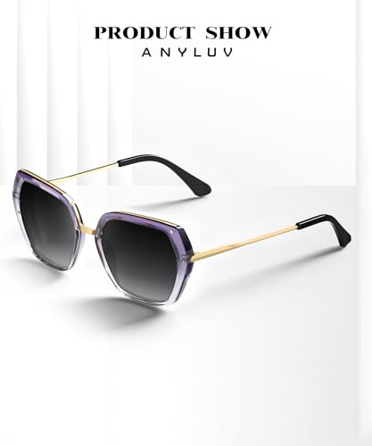 Image of ANYLUV Womens Sunglasses Polarized Sunglasses for Women, Trendy Woman Polarized Ultraviolet Protection Travel