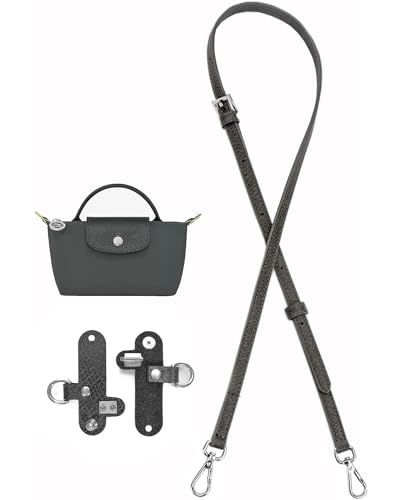Image of Crossbody Strap for Longchamp Mini Bag, Leather Handbag Shoulder Strap Kit Adjustable for Mini Longcamp Tote Bag