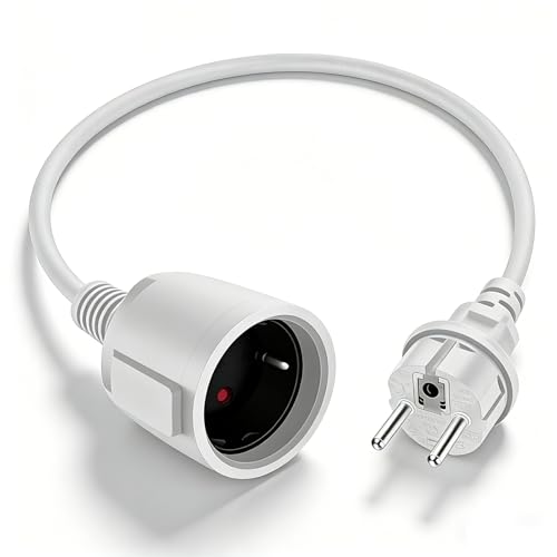 Schuko Verlängerungskabel Kurz Schutzkontakt Verlängerungskabel Weiß 16A /250V Netzkabel Steckdosenverlängerung 3x1 5 mm 16A 250V IP44 Für Zuhause Büro Außenbereich