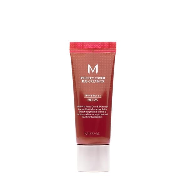 MISSHA - Perfect Cover BB Cream EX SPF42 PA+++ 20ml | Cobertura Perfecta | Protección Solar SPF 42 | Fórmula Ligera, Tono No.25 Warm Beige, 10g