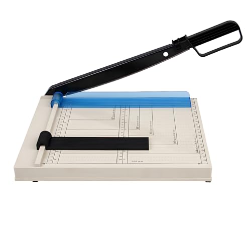 Yolispa Massicot A4, Coupe Papier, Guillotine Portable, Protection de Sécurité Automatique, Capacité de 12 Feuilles, Papier, Photos, Scrapbooking, Bricolage