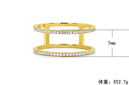 14K Gold Plated Sterling Silver Cubic Zirconia Two Twist Eternity Band CZ Engagement Rings Wedding Band for Women(6)3
