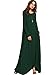 MakeMeChic Women's Long Sleeve Casual Loose Pocket Maxi Long Party Dress Green L