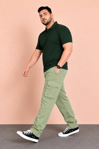 Image of INKKR Men Plus Size Cargo Pants || Plus Cargo Pants Cotton || 2XL-6XL