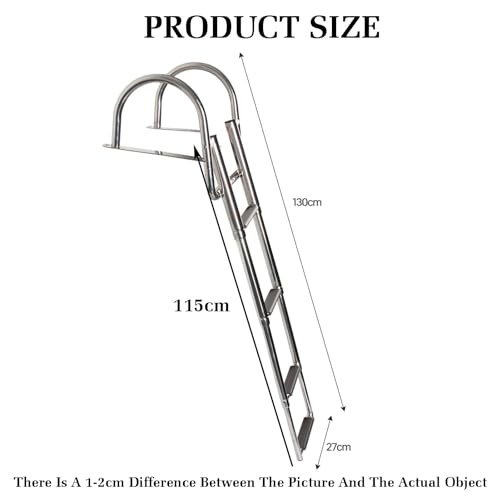 Escalera plegable para piscina en acero inoxidable 130 cm miniatura 2