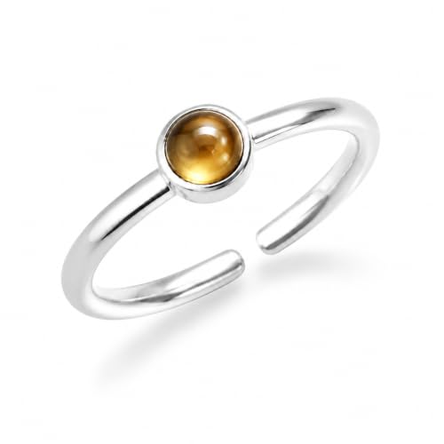 Natural Citrine Ring for Women 925 Sterling Silver Adjustable Open Ring - image 1