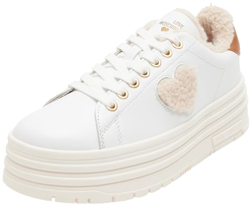 Love Moschino Ja15366g0liar10a, Zapatillas Mujer, White, 43 EU
