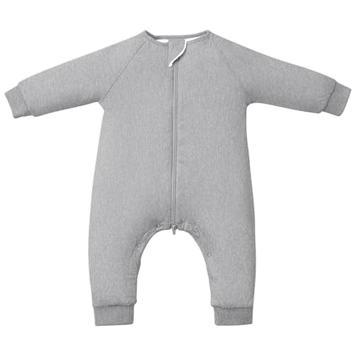 Image of Baby Sleep Sacks with Feet, 1.0 TOG Long Sleeve Wearable Blanket for 0-6M Infants & 2T-4T Toddlers, Soft and Cozy