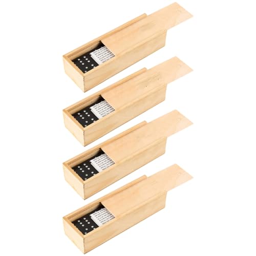 Coffret dominos jeu de société adultes Milisten en bois rangement élégant coulissant