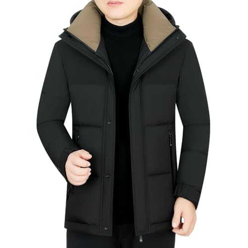 Manteau chaud homme épais avec capuche veste mi-longue hiver