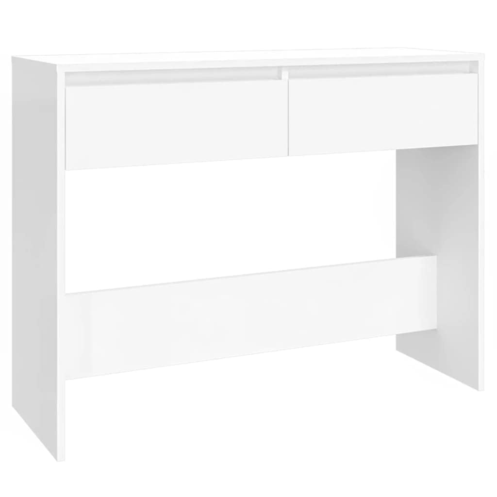 Table Console Blanche 100x35x76,5 Cm En Aggloméré - Pour Entrée, Salon, Bureau, à Monter