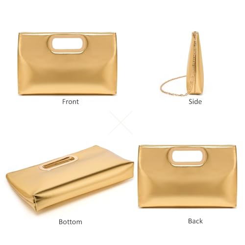 Image of DETARA Clutch Purses for Women Cut Out Handle Clutch PU Leather Evening Bag Elegant Purse for Women Formal Wedding Party