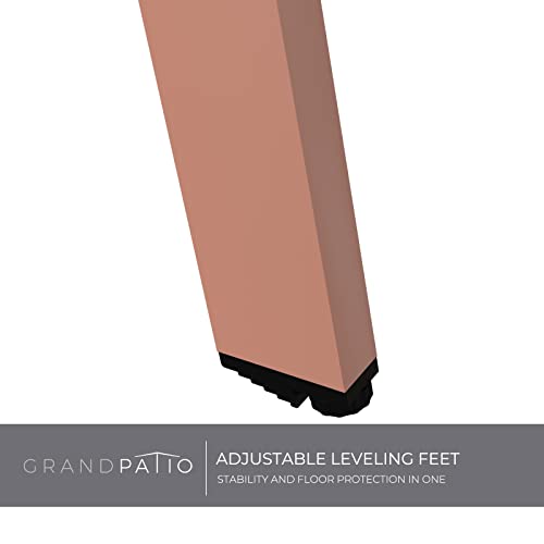 Grand Patio Steel Patio Side Table, Weather Resistant Outdoor Round End Table, Square Feet-Rose Dawn #TOP5