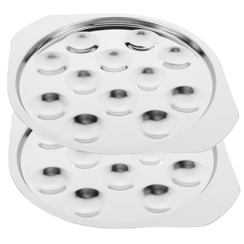 iplusmile 2Piezas Plato de Escargot Inoxidable para Cocinar y Servir para Caracoles y Ostras Resistente y de Limpiar