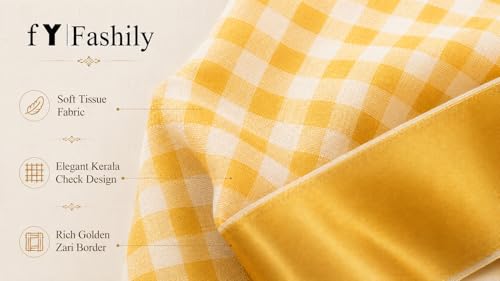 Image of Women's Kerala Tissue Plain Saree with Running Blouse| Onam & Vishu Kani Special | Traditional Kasavu White Colour