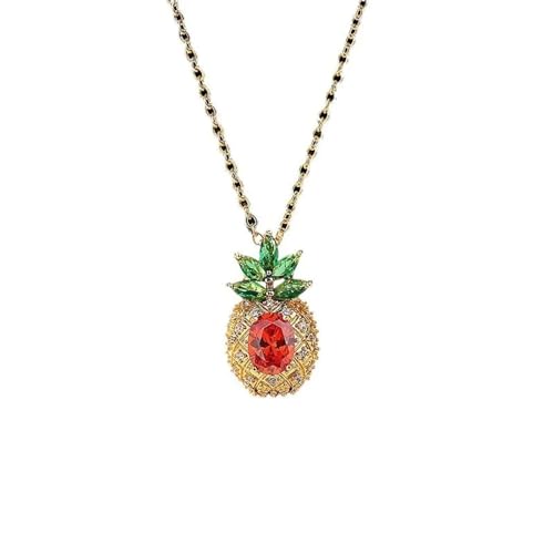 Collier pendentif ananas tendance été 2025 - Chaîne élégante mode légère de luxe