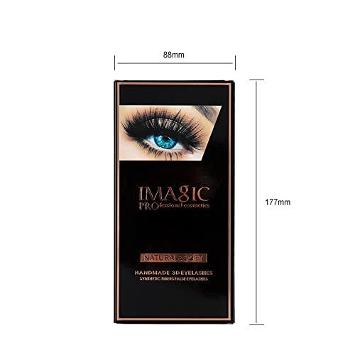 Image of Imagic PROfessional Synthetic Fibers False Eyelashes, Natural & soft 100% Handmade 3D Eyelashes Pack 10 Pairs of 1 box
