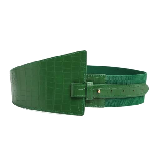 XSFAMGB 1 cinturón elástico Ancho de Piel sintética for Mujer, for Abrigo, Traje, Vestido, corsé.(Green)
