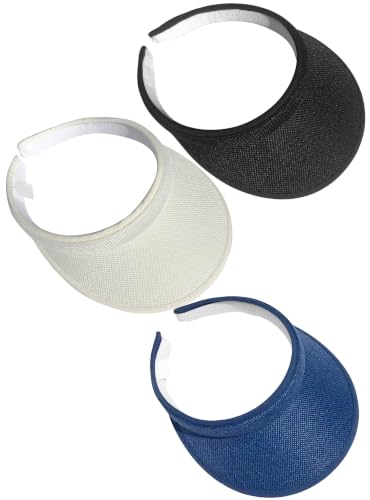 Image of 3 Pieces Clip On Visors Women Men Visor Sun Hats Hat Outdoor Sports Golf Beach Travel Tennis Cap